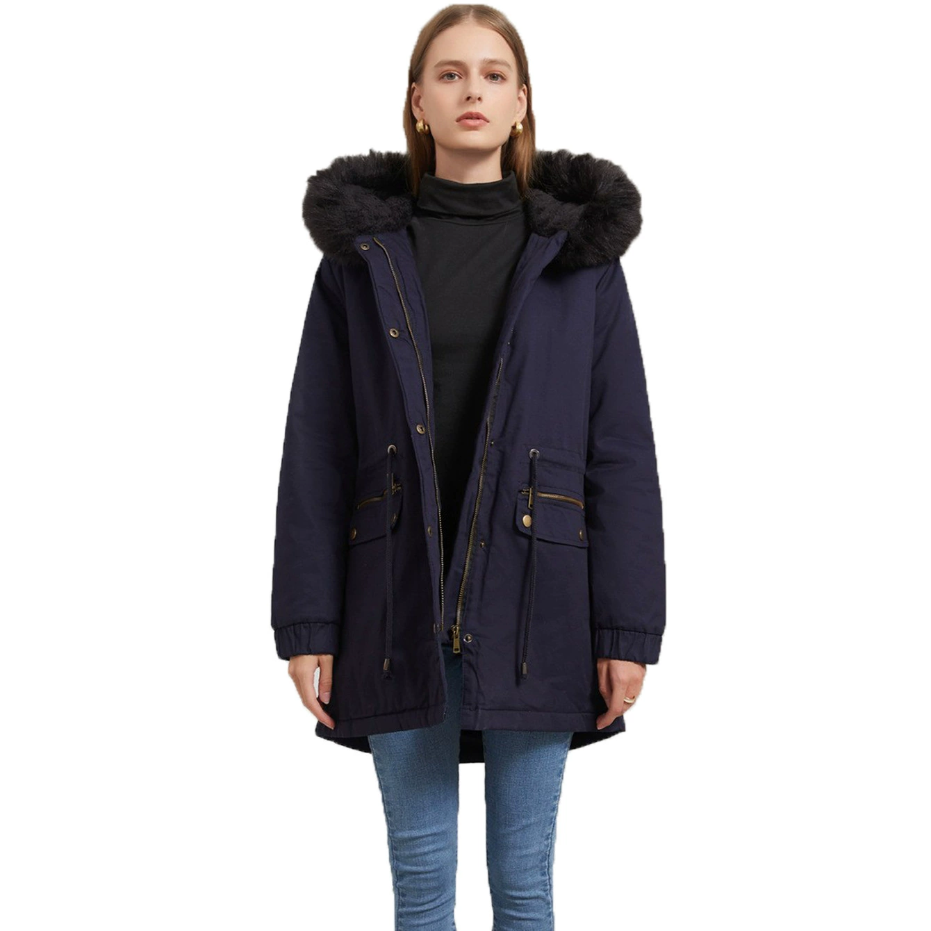 (Cross-border trading), winter long down jacket for leisure, mid-length