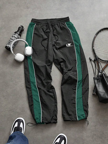 European and American men's side stitching drawstring quick-drying casual pants autumn and summer outdoor sports mountaineering loose assault pants printed