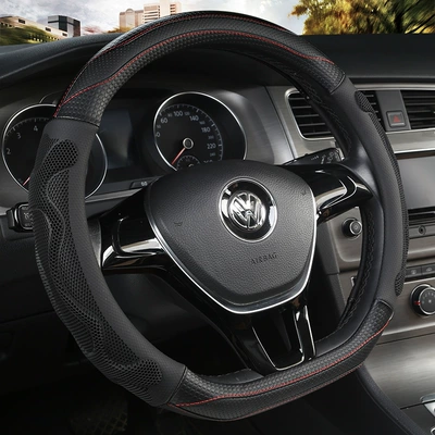 Breathable Silicone Sports Interior Cross-Border | Steering wheel cover - all-black-d-type-38cm