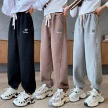 女童休闲裤2025春款新款儿童中大童女孩运动洋气春秋针织卫裤长裤