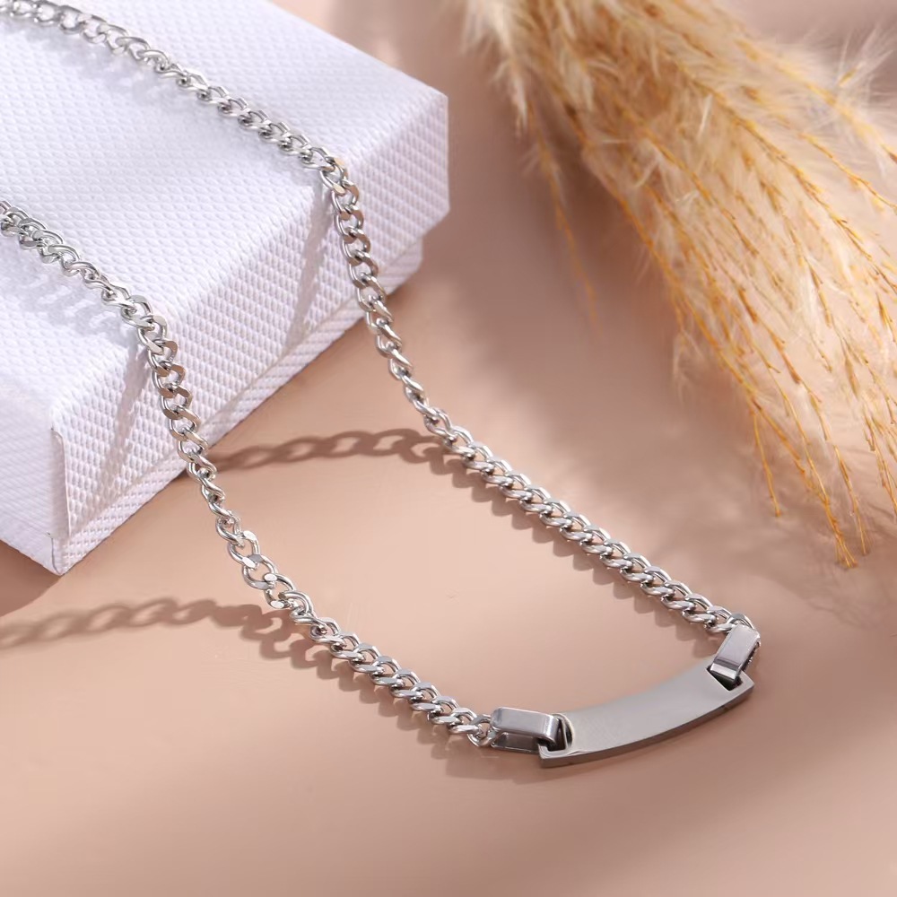2025 Popular Korean Sweet Style Jewelry Glossy Fashion Trendy Stainless Steel Children's Necklace Necklace