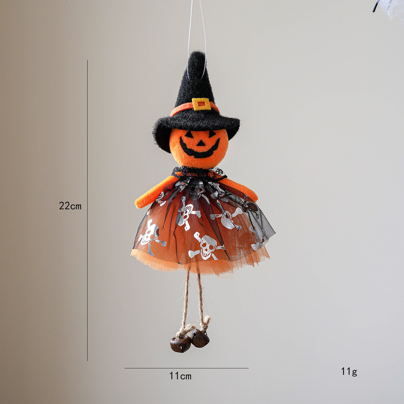 国境を越えた新しいハロウィーンの会場装飾小道具漫画ガーゼスカート吊り鐘ペンダントカボチャ魔女ペンダント|undefined