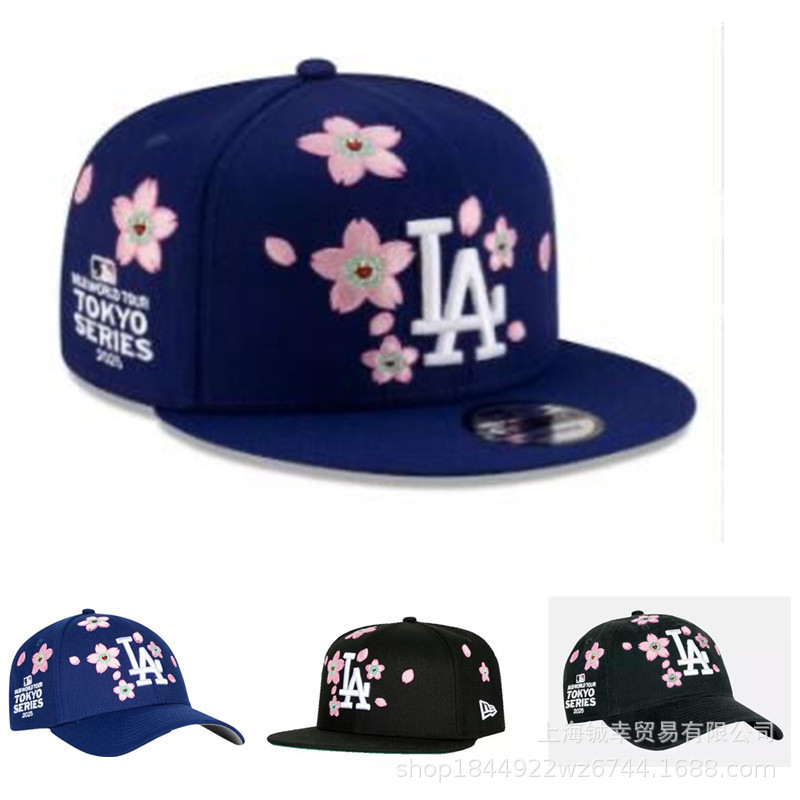 MLB帽子NY运动遮阳棒球帽男女硬顶可调节鸭舌帽村上隆樱花棒球帽|undefined