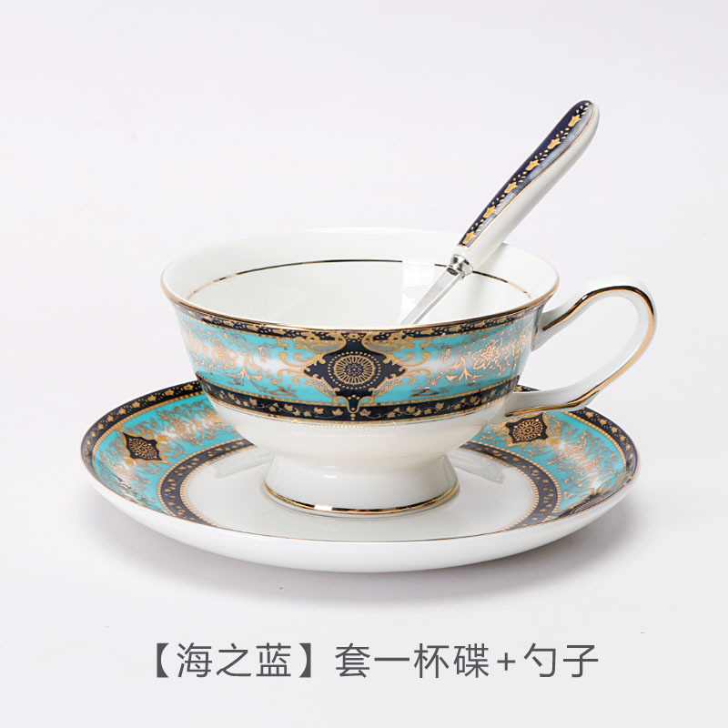 Taza de café de porcelana de lujo ligera europea de alta calidad exquisita de estilo británico set de té de la tarde tazas y platos caja de regalo al por mayor