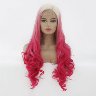 Funda de peluca Estilo de moda europeo y americano Peluca de encaje frontal ondulada larga y rizada LW0293