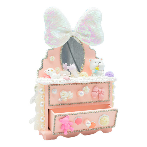 Rosewood Dressing Table Children's Educational Handmade DIY Material Pack Storage Cabinet Girls Birthday Toys Manufacturer Wholesale