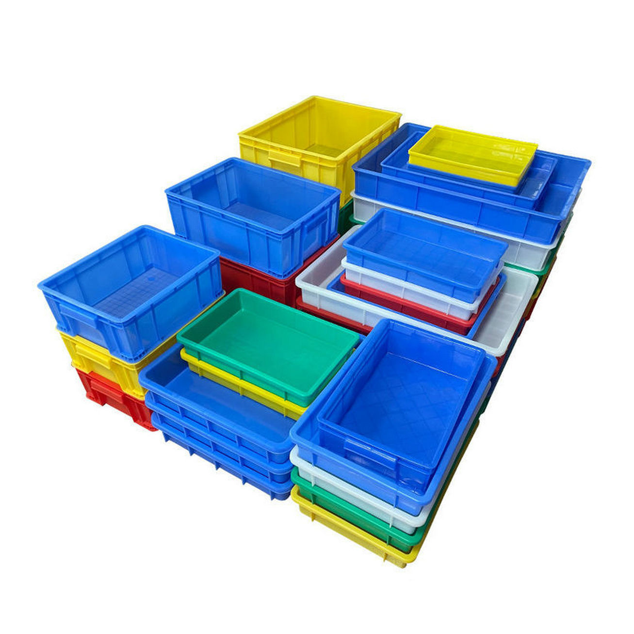 塑料方盘盒子塑胶周转箱车间托盘茶盘零件物料浅盘筐PP餐盘物流箱