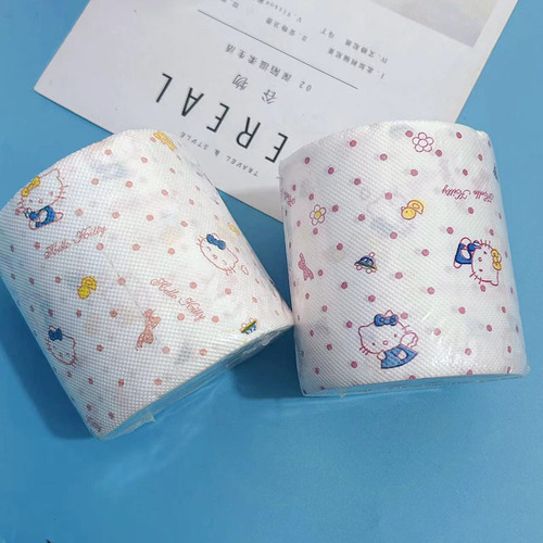 Printed Roll Paper Kitten Printed Paper Student Home Use Sanitary Paper with Core Roll Paper Toilet Paper Roll Toilet Paper