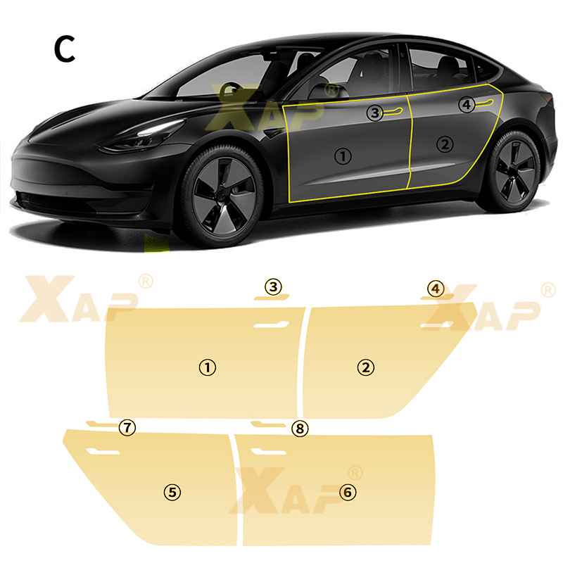 Cross-border exclusive for Tsela model3 TPU anti-yellowing anti-scratch anti-fouling self-healing transparent protective film