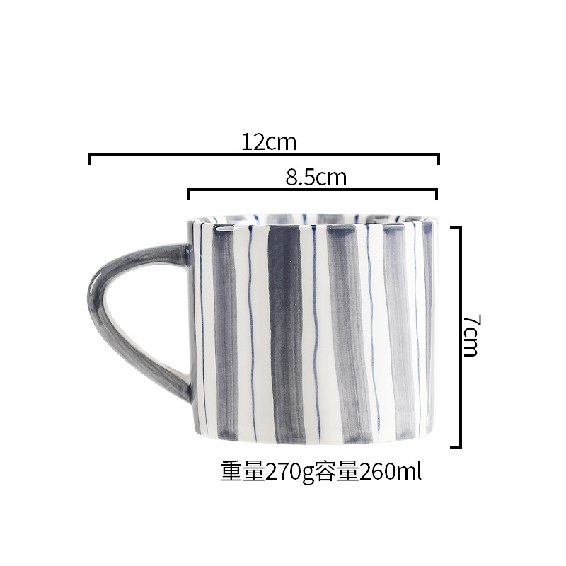 Taza y platillo de café de cerámica simple taza y platillo de café de alto aspecto traje de agua del hogar taza de té de la tarde taza y platillo de estilo europeo ins