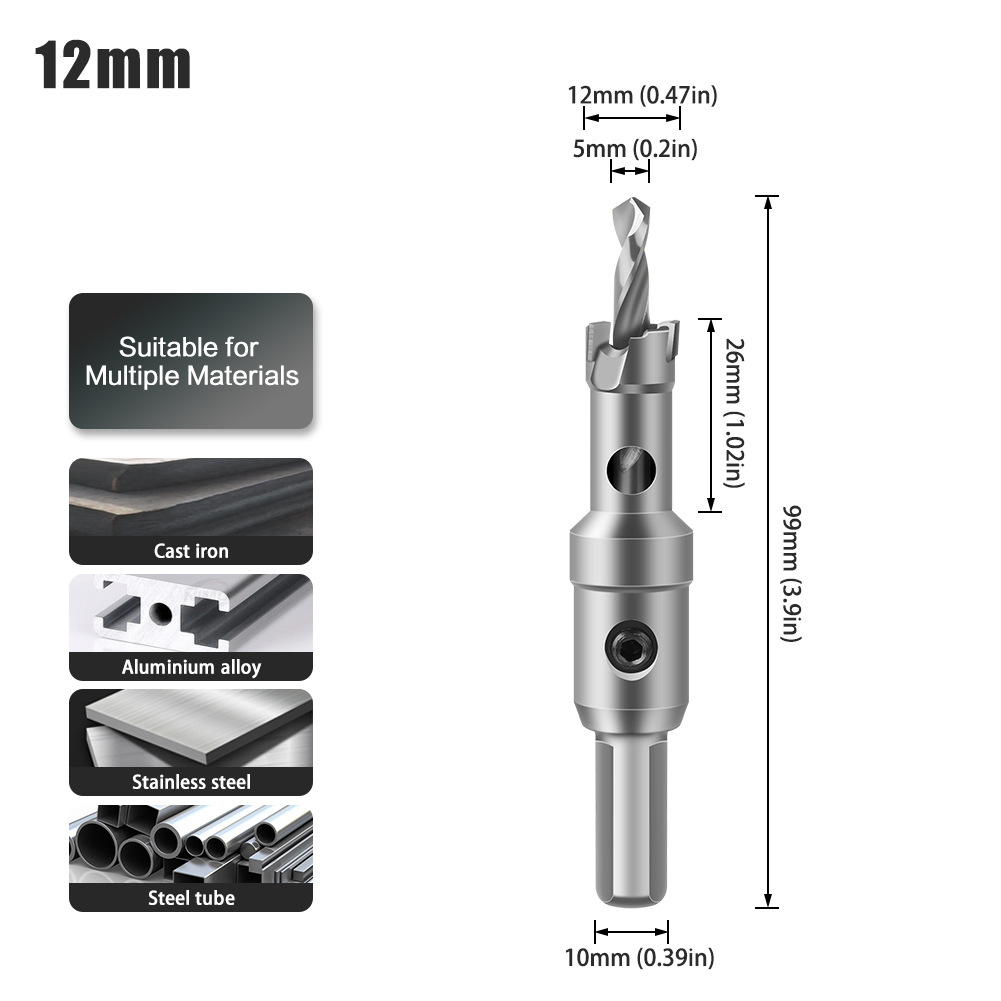 Abridor de agujero de aleación 5A de alto grado Abridor de agujero de acero inoxidable de alto grado TCT