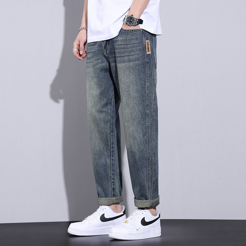 Jeans Men's Straight Loose 2025 Spring New Tapered American Retro Spring and Summer Casual Long Pants