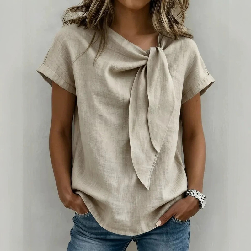2026 European and American cross-border women's summer collection: new polyester short-sleeved casual shirts and T-shirts 2026 European and American cross-border women's summer collection: new polyester short-sleeved casual shirts and T-shirts
