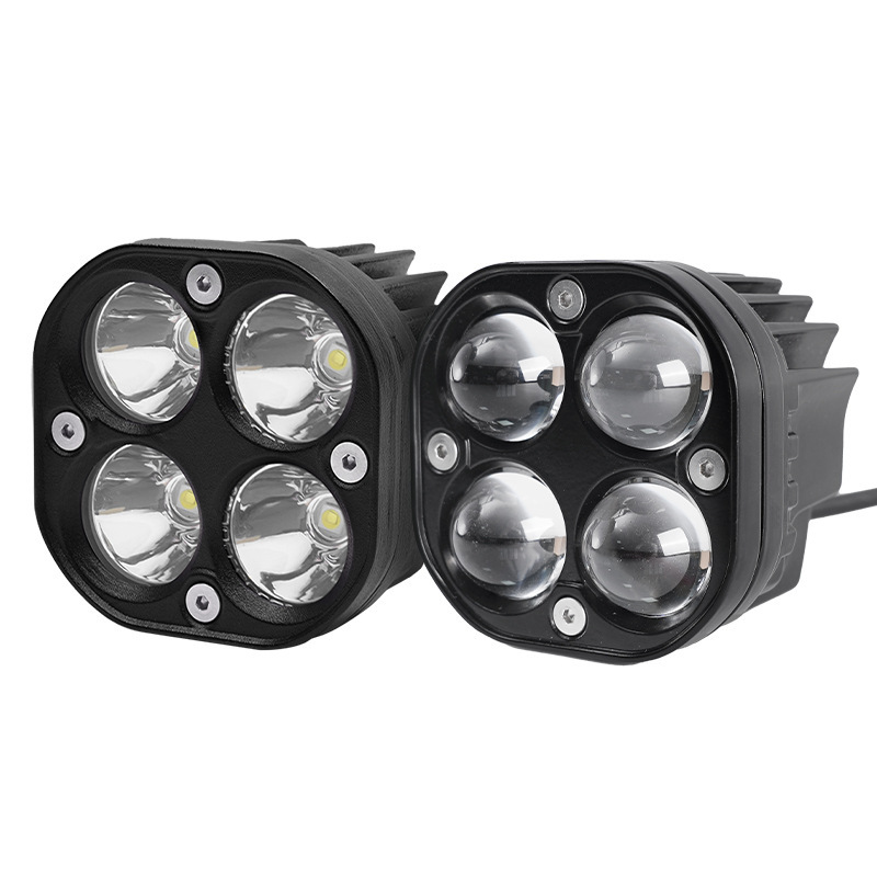 新しい車 LED オートバイスポットライト修正された電気自動車ライト四つ葉のクローバースポットライトスポットライトデュアルカラー 3inch スポットライト|undefined