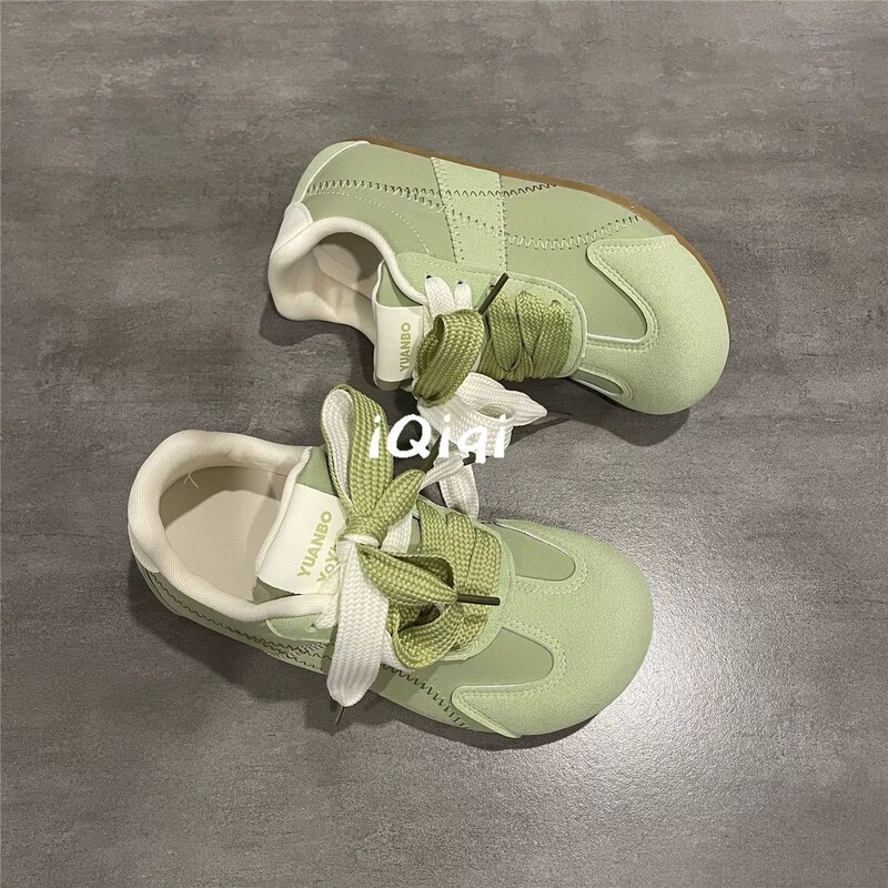 Lead Dancer White Shoes Cute Round-Toe German Training Shoes 2025 New Versatile Ugly-Cute Big-Toe Women's Sneakers