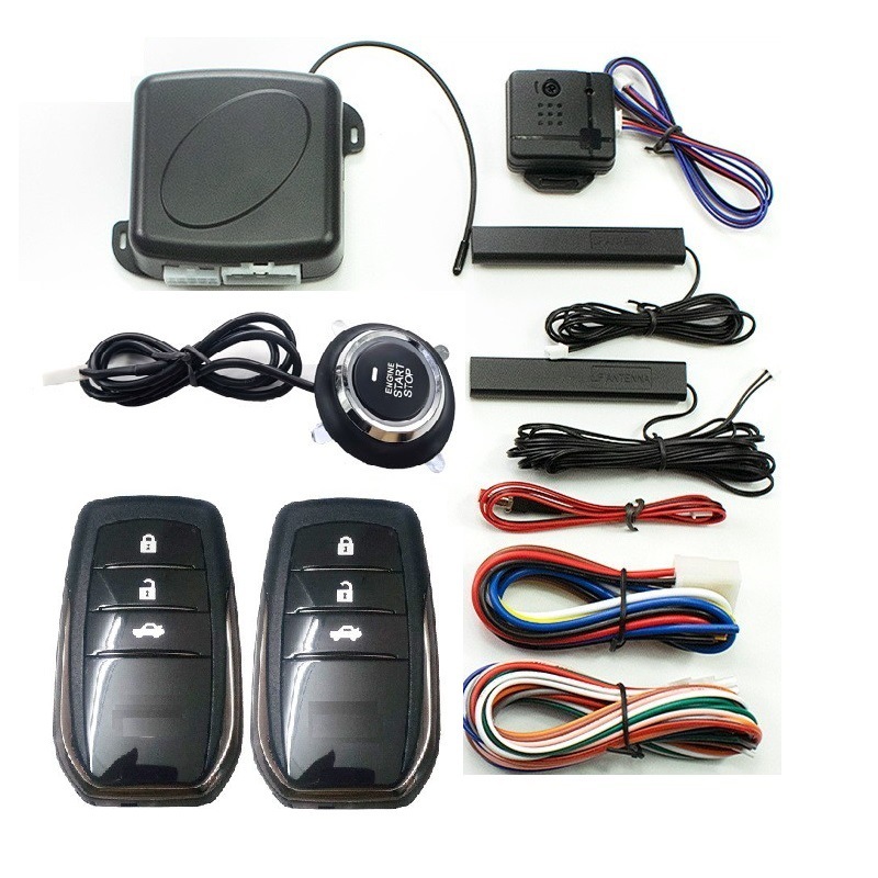 Universal C8 Export: 12V Universal One-Key Start + Car Alarm + Keyless Entry (Car anti-theft device) - style-1-english-version