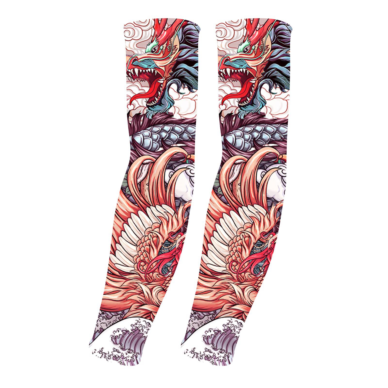 Unisex UV Protection Arm Sleeves - UPF50+ Sports Compression Cooling Sleeves - Tattoo Gift Ice Silk Sleeves