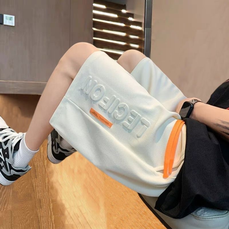 Ice Silk Breathable Shorts Men's Summer Trendy Brand Letter Embossed Casual Pants Men's Youth Sports Pants