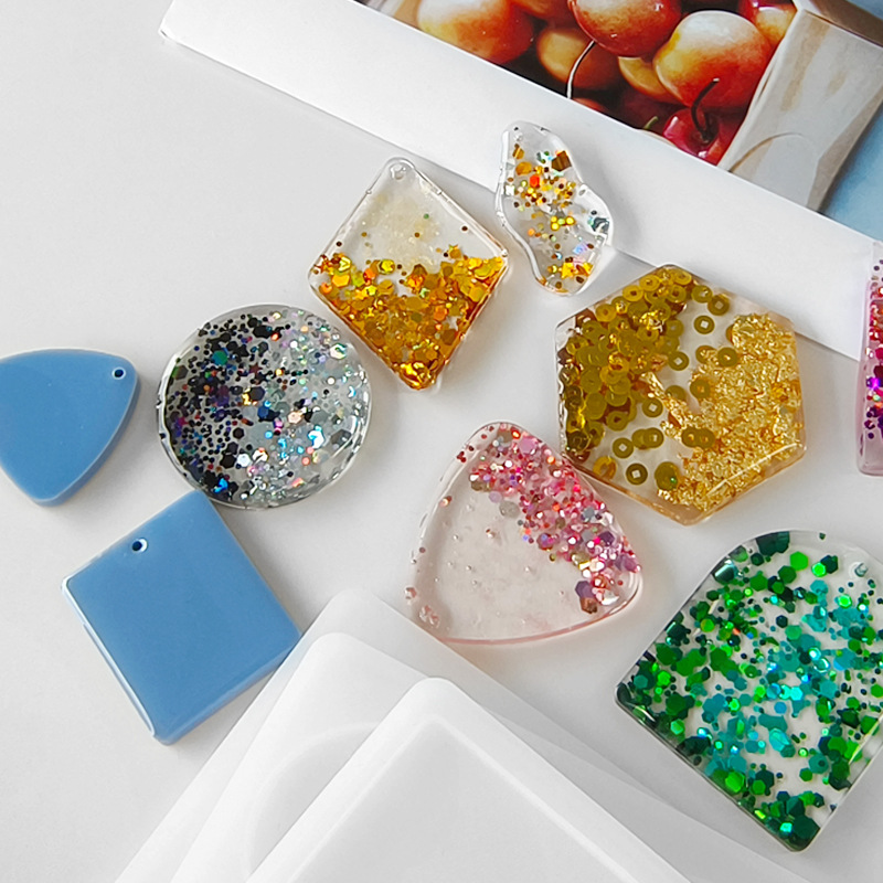 Jiahuimei DIY pendientes geométricos resina epoxi pendientes irregulares molde de silicona