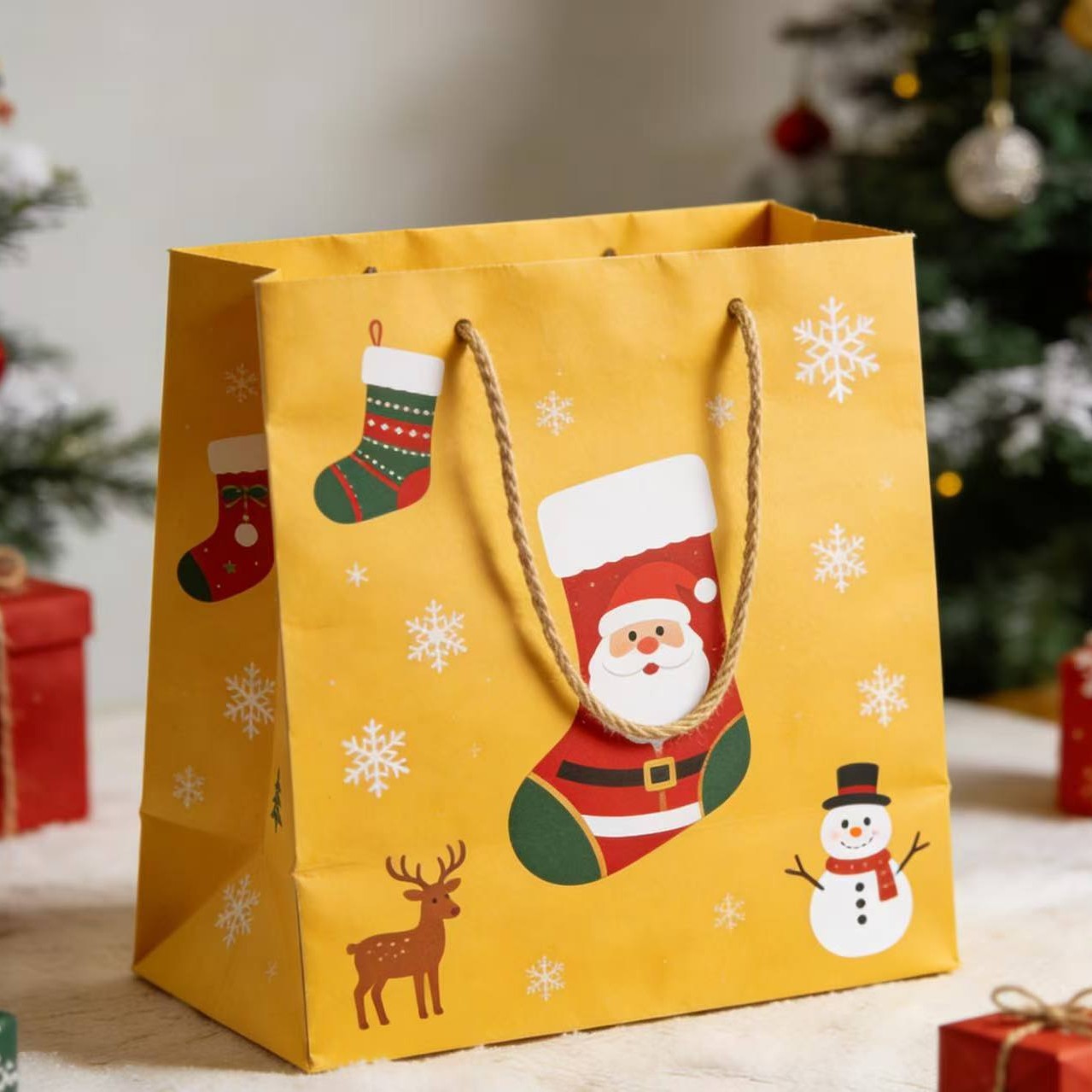 Bolsas de regalo impresas con toallas de papel, bolsas de regalo adecuadas para cumpleaños, bodas, bebés, Navidad y Regalos de Año Nuevo