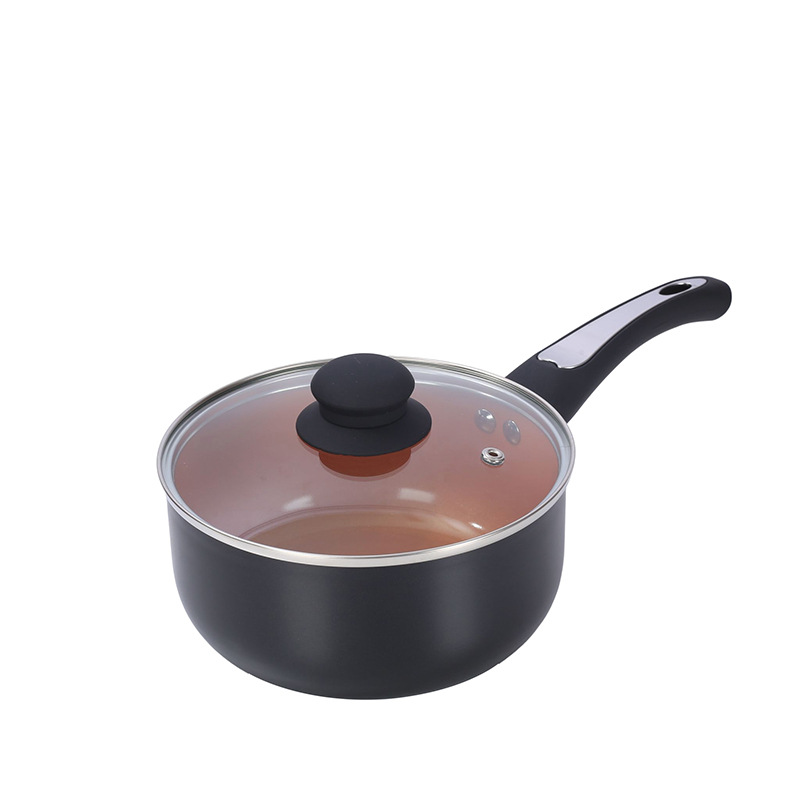 Cinco piezas de aluminio sartén antiadherente con sopa olla leche olla suplemento alimenticio olla plana sartén utensilios de cocina traje