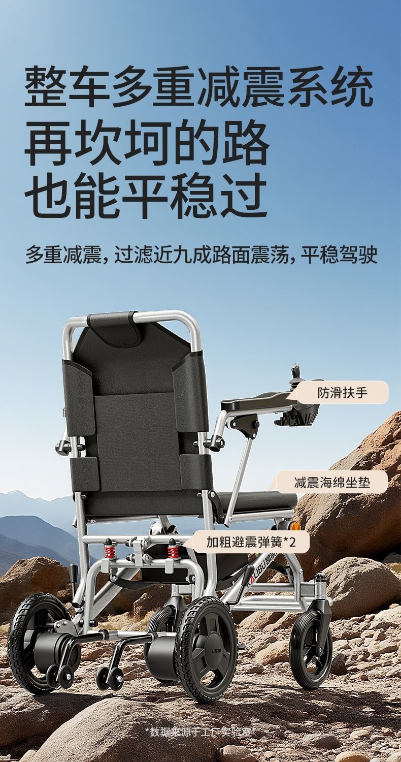 New electric wheelchair for grocery shopping, lightweight, intelligent, fully automatic, foldable, portable for the disabled, suitable for the elderly