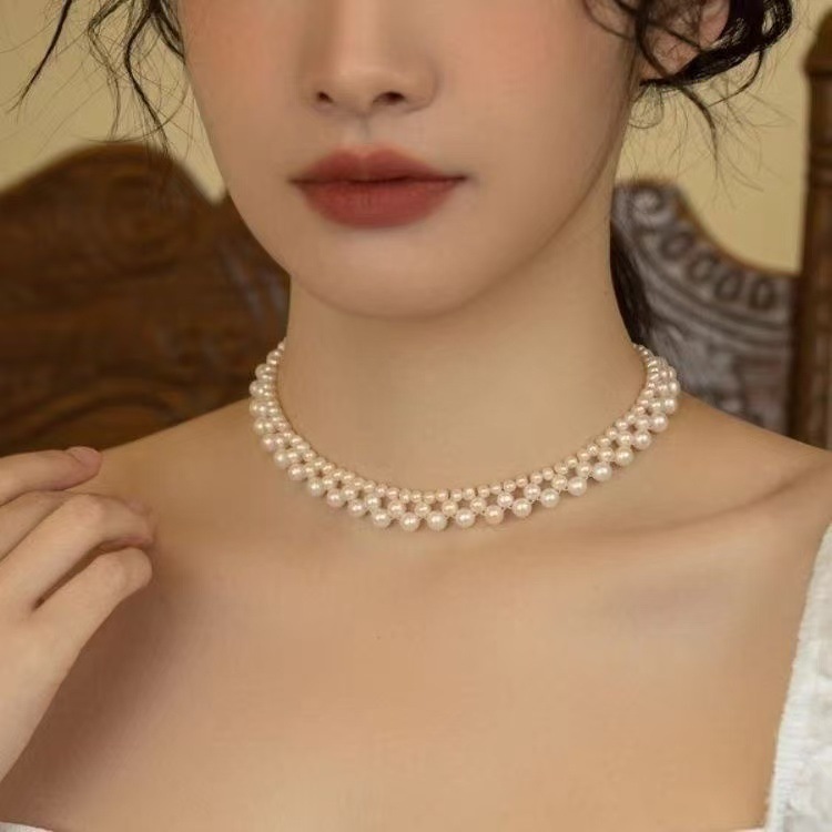 Necklace from pearl handmade