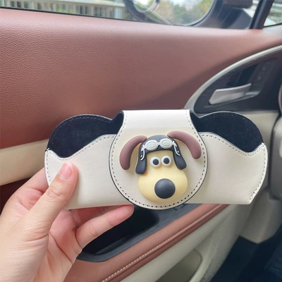 Car sun visor sunglasses box bracket car sunglasses storage clip car supplies complete car glasses clip (Car Glasses Clip/Bill Clip) - pilot-handdog-white-glasses-case