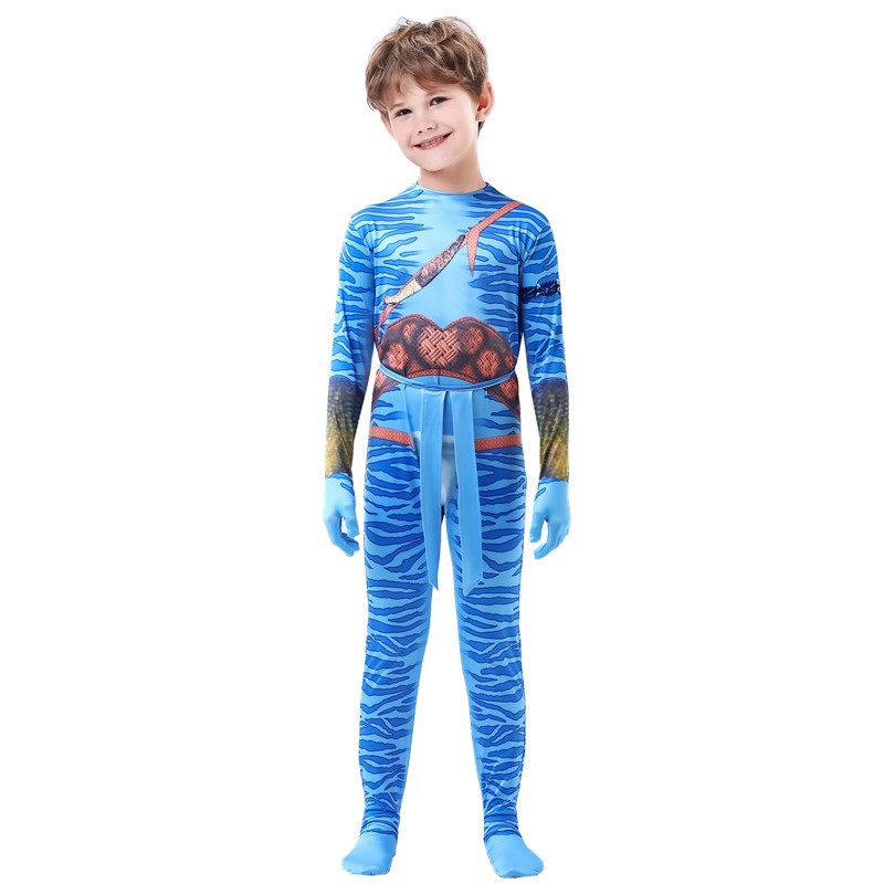 Disfraz de Halloween de Avatar 3 para niños, traje de escenario de héroe, atuendo de adulto, mono ajustado