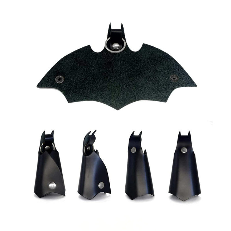 Spot Batman Shape Leather Keychain Animation Peripheral Gift Car Home Accessories Keychain Key Bag