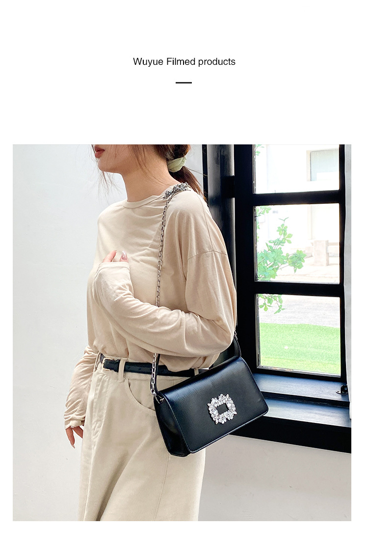 2023 Borsa a tracolla a tracolla con diamante appiccicoso versatile di nuova moda Borsa a tracolla da donna piccola borsa quadrata Produttore Borse da donna all'ingrosso_voghion.com