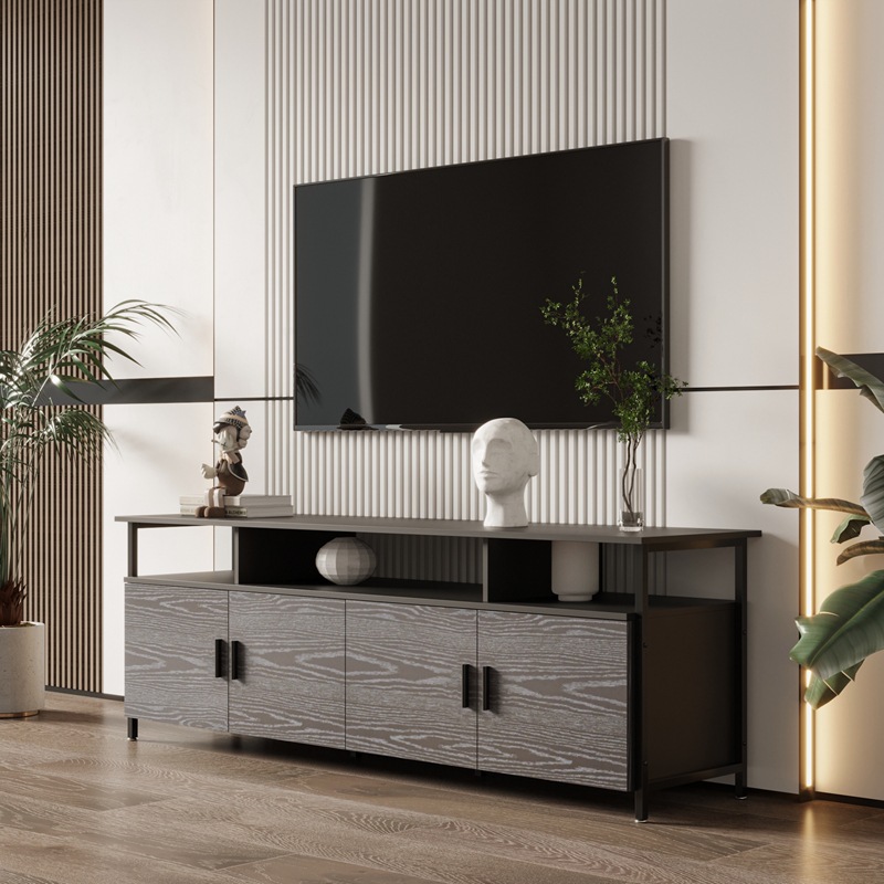 Mueble para TV moderno minimalista para sala de estar, dormitorio, apartamento pequeño, hogar, estilo ligero de lujo, simple, mueble de pared, mueble de suelo, fabricante, venta al por mayor