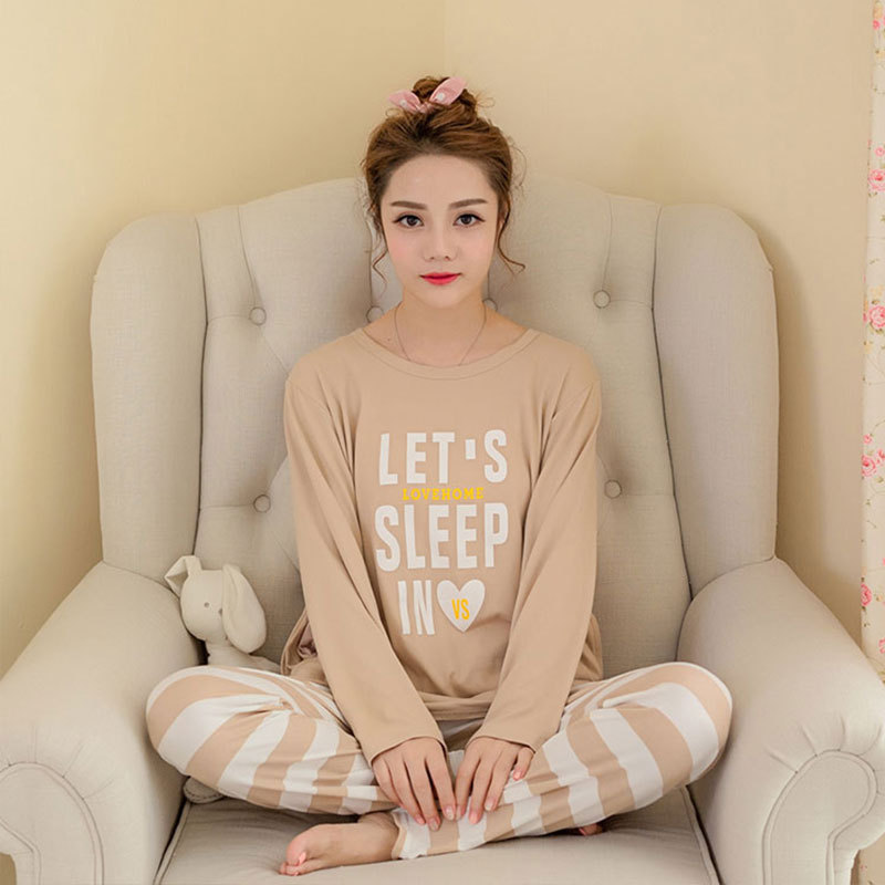 Pijamas de manga larga de las mujeres de Primavera/otoño/invierno más el tamaño de los pijamas de las mujeres de verano estilo coreano ropa de abrigo de las mujeres