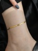 Brand advanced golden chain, ankle bracelet for St. Valentine's Day, does not fade, simple and elegant design, 750 sample gold, 2022 collection