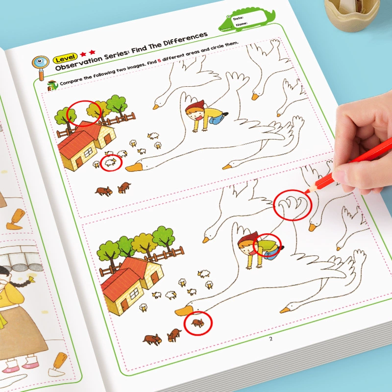 Cross-border Children's Visual Discovery Challenge Concentration Training Find the Differences Puzzle Book Picture Book Look for Things