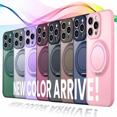 iPhone17用スマホケース 新型肌触りマット仕上げ 360度磁気スタンド一体型 Apple 16PROMAX対応