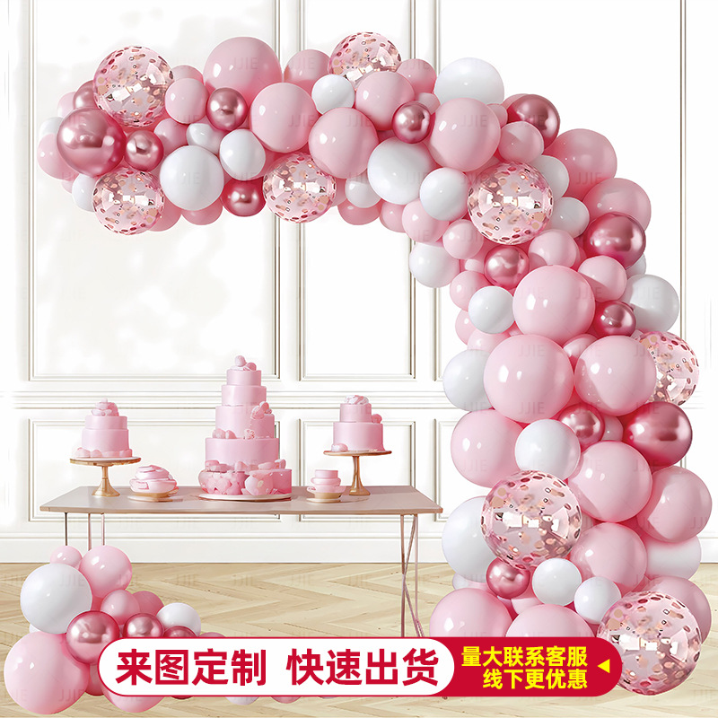 Arco de globo de diseño de escena boda fiesta de cumpleaños decoración de tiendas paquete de cadena de globo Macaron set de globo