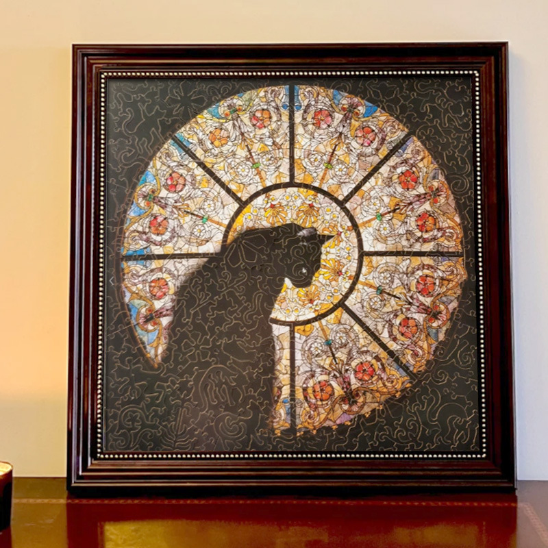 Church Cat Puzzle Frame Cathedral Cat Shaped Puzzle Mounted 30*30cm Solid Wood Photo Frame Puzzle Frame Church Cat Puzzle Frame Cathedral Cat Shaped Puzzle Mounted 30*30cm Solid Wood Photo Frame Puzzle Frame