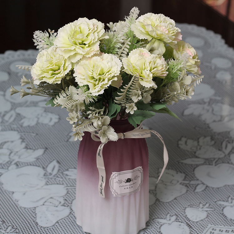 Ramos de Claveles, Lirios, Flores de Seda, Plantas de Boda, Plantas Acuáticas, Decoración del Hogar, Decoración de Mesa, Artículos para el Hogar
