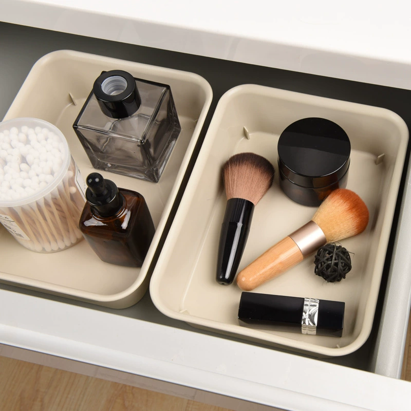 Desktop storage boxes, modular plastic organizers for drawers and counters, multiple sizes 10×10×5–35×25×5 cm