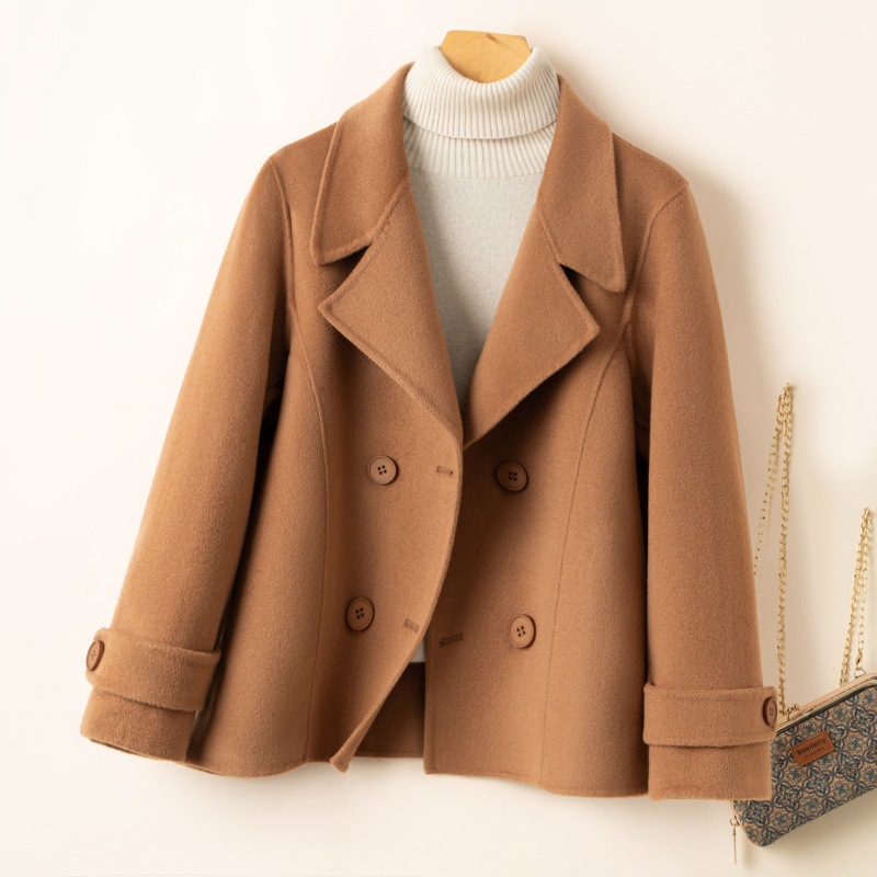 西装领羊毛呢短款外套女直筒宽松版型 休闲百搭显瘦小个子上衣