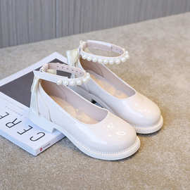 女童鞋子儿童公主小皮鞋2025新款春秋女孩单鞋高跟软底洋气玛丽珍