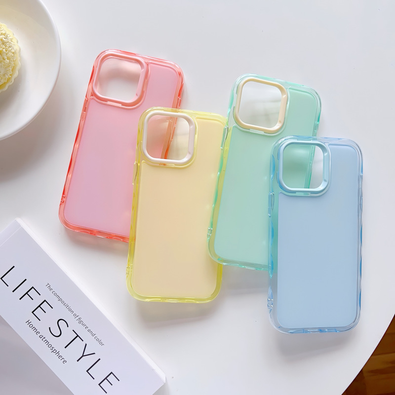 2-in-1アクリル大穴付き、16pro、Apple 13、15、14、17対応、ゼリー状ウェーブカラーのミラー仕上げスマホケース|undefined