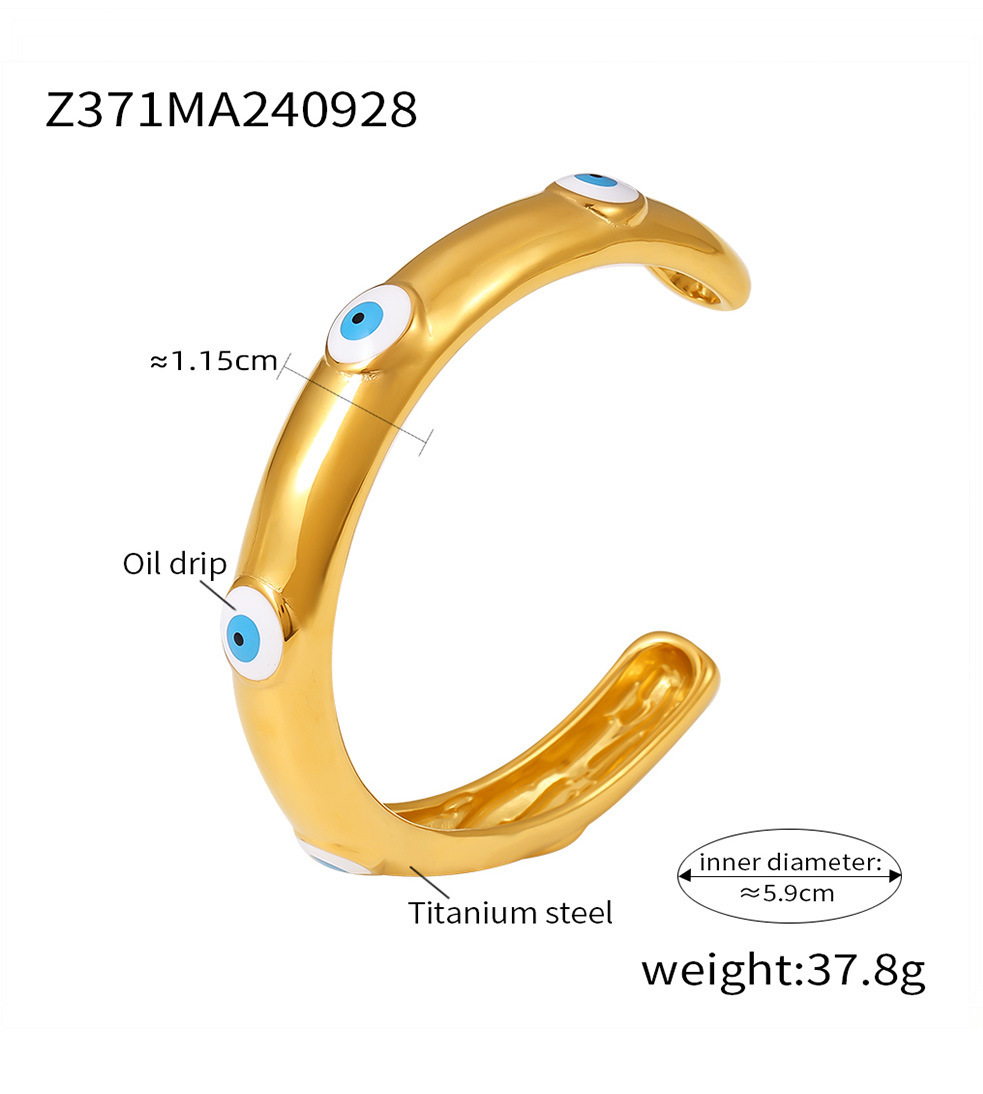 Bracelet œil de diable en acier titane à effet goutte d'huile, accessoire de bracelet personnalisé léger, luxueux et original._voghion.com