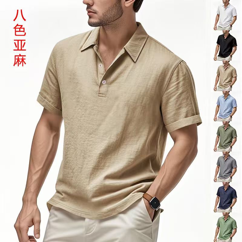 summer solid color breathable polo for leisure