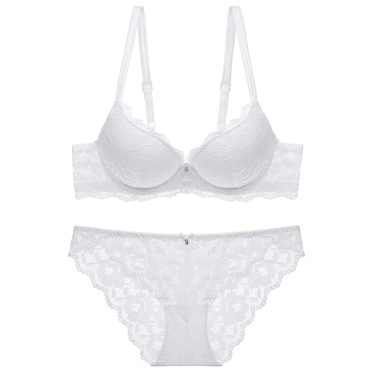 Bra de encaje atractivo transfronterizo de Europa y América Pequeño pecho grande para reunir ropa interior de tamaño grande conjunto de ropa interior de pecho