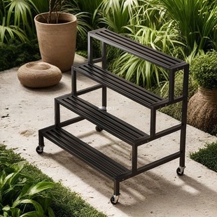 Multi-Layer Stepped Flower Rack Trapezoidal Storage Rack Balcony Floor-Standing Waterproof and Rust-Proof Courtyard Succulent Indoor and Outdoor Outdoor