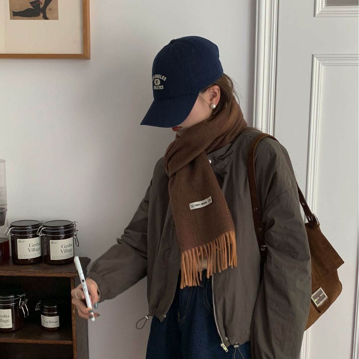 Sciarpa da coppia in edizione stretta, calda, versatile, coreana, invernale, da donna, in 100% lana, tinta unita, semplice, double face_voghion.com