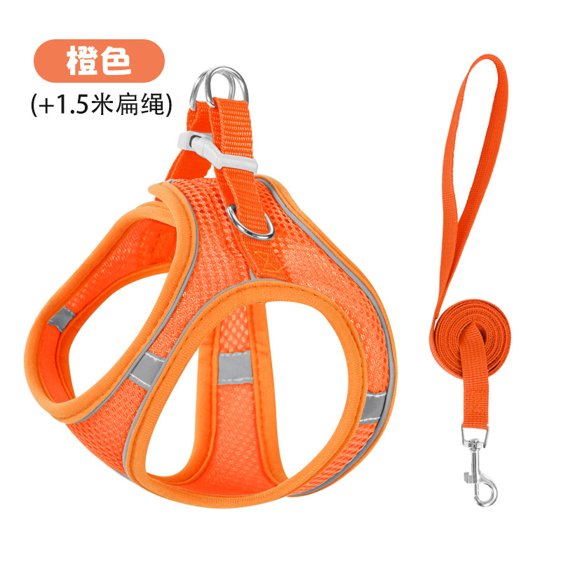 Nuevo chaleco con correa para mascotas, arnés reflectante para gatos y perros, cuerda para caminar para gatos, suministros para mascotas, fuente en stock