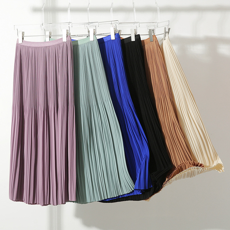 Extended Version of Draped, Not Easy to Wrinkle, Fairy Pleated Skirt, Silky Drape Fabric, Pure Color Skirt for Women, Spring & Fall New Style 2024 Extended Version of Draped, Not Easy to Wrinkle, Fairy Pleated Skirt, Silky Drape Fabric, Pure Color Skirt for Women, Spring & Fall New Style 2024